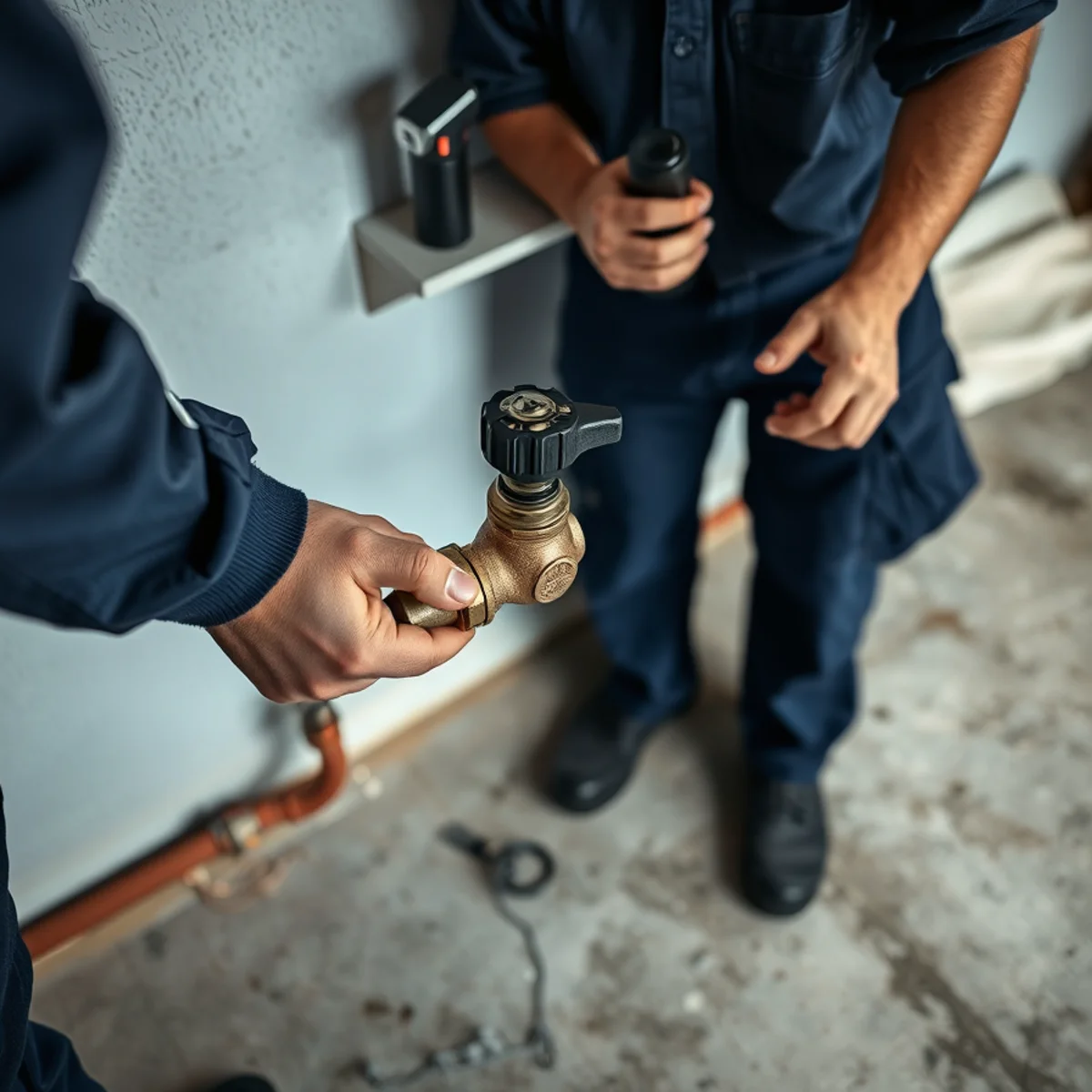 Closing the main water shut-off valve after a burst pipe