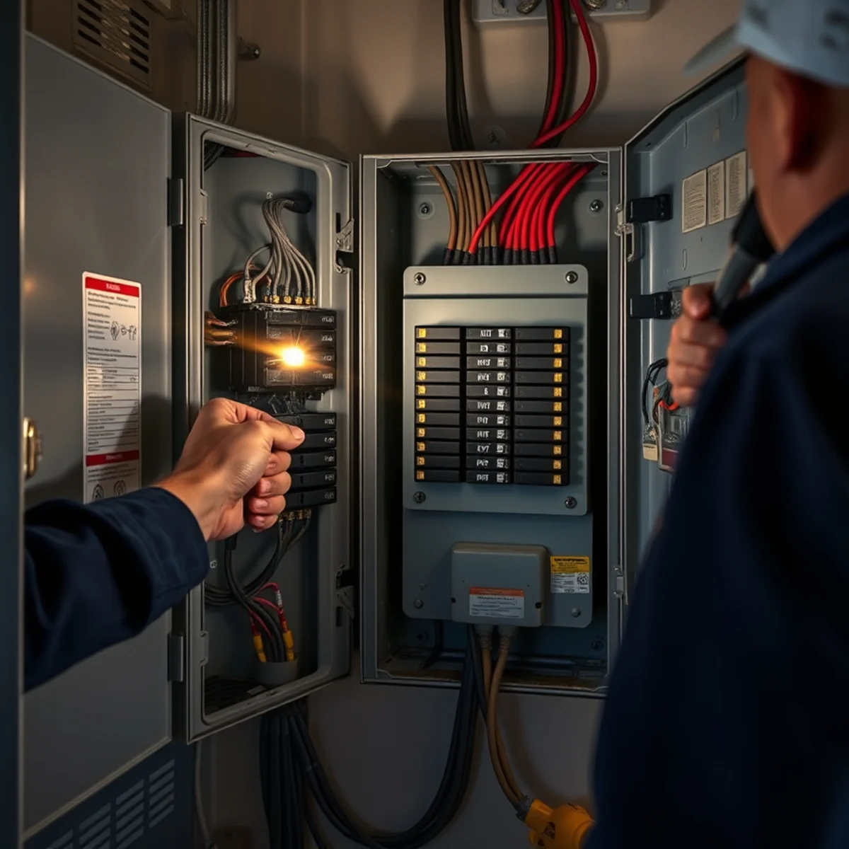 Switching off breakers before entering a flooded room