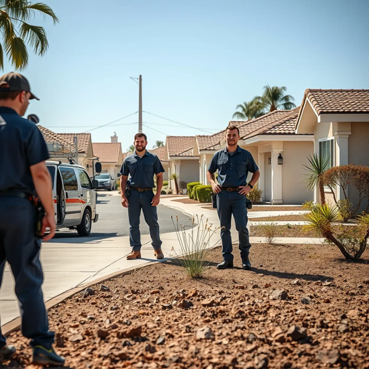 Slab-on-grade tract housing in Fullerton, CA where slab leaks are common