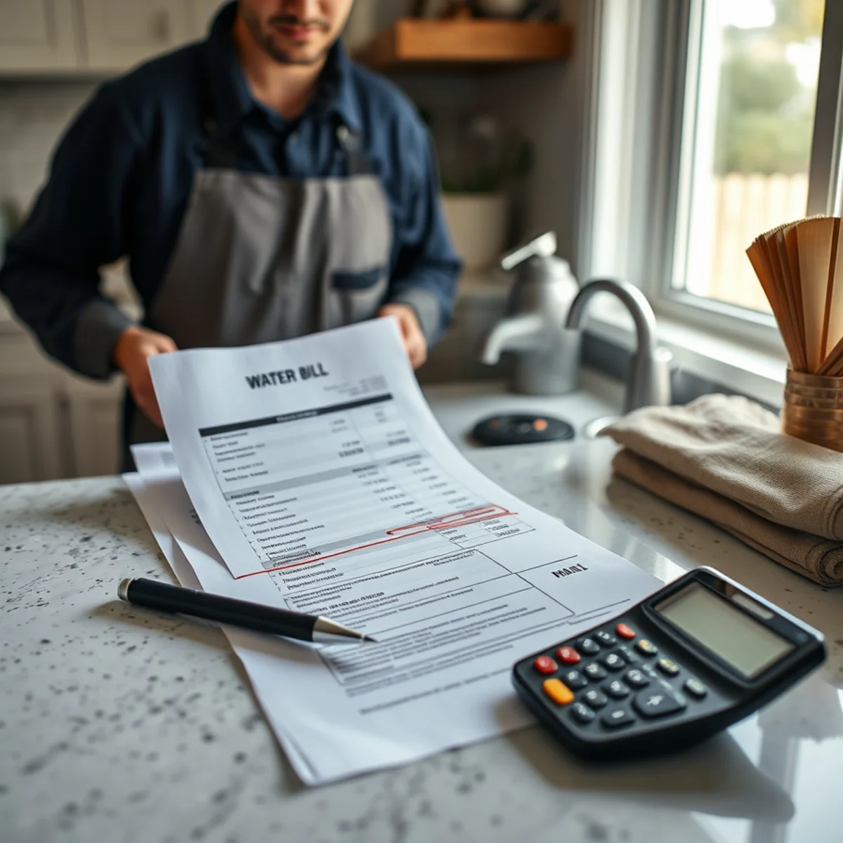 An unexplained rise in a water bill indicating a hidden leak