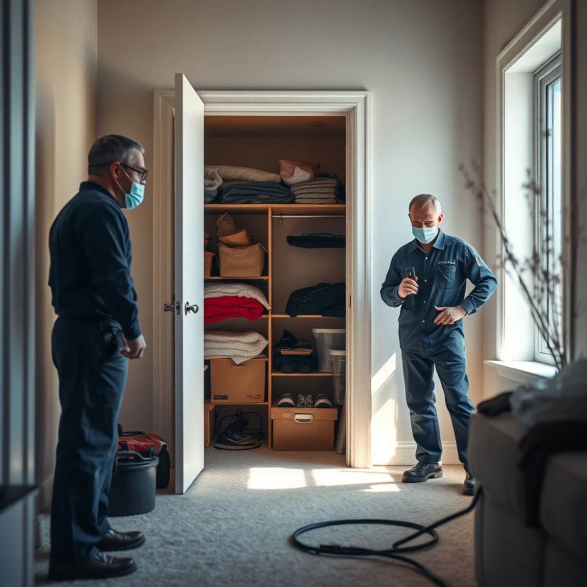 A musty smell confined to one room signalling hidden moisture