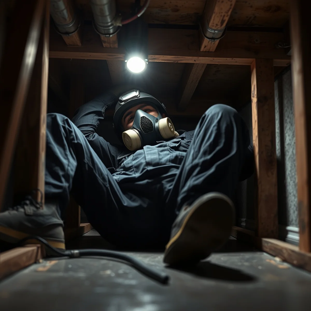 Tight crawl space access raising mold remediation labour cost