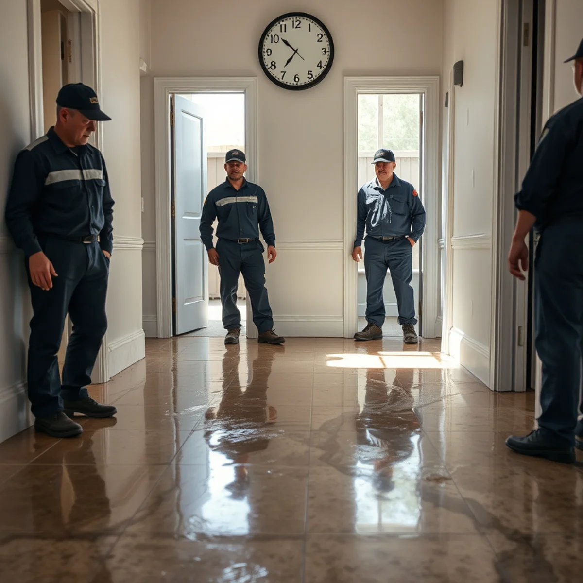 Long-standing water damage that spread overnight in a home