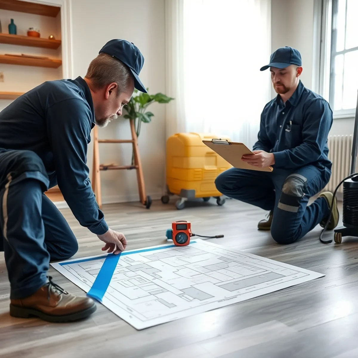 Mapping affected square footage after a water loss