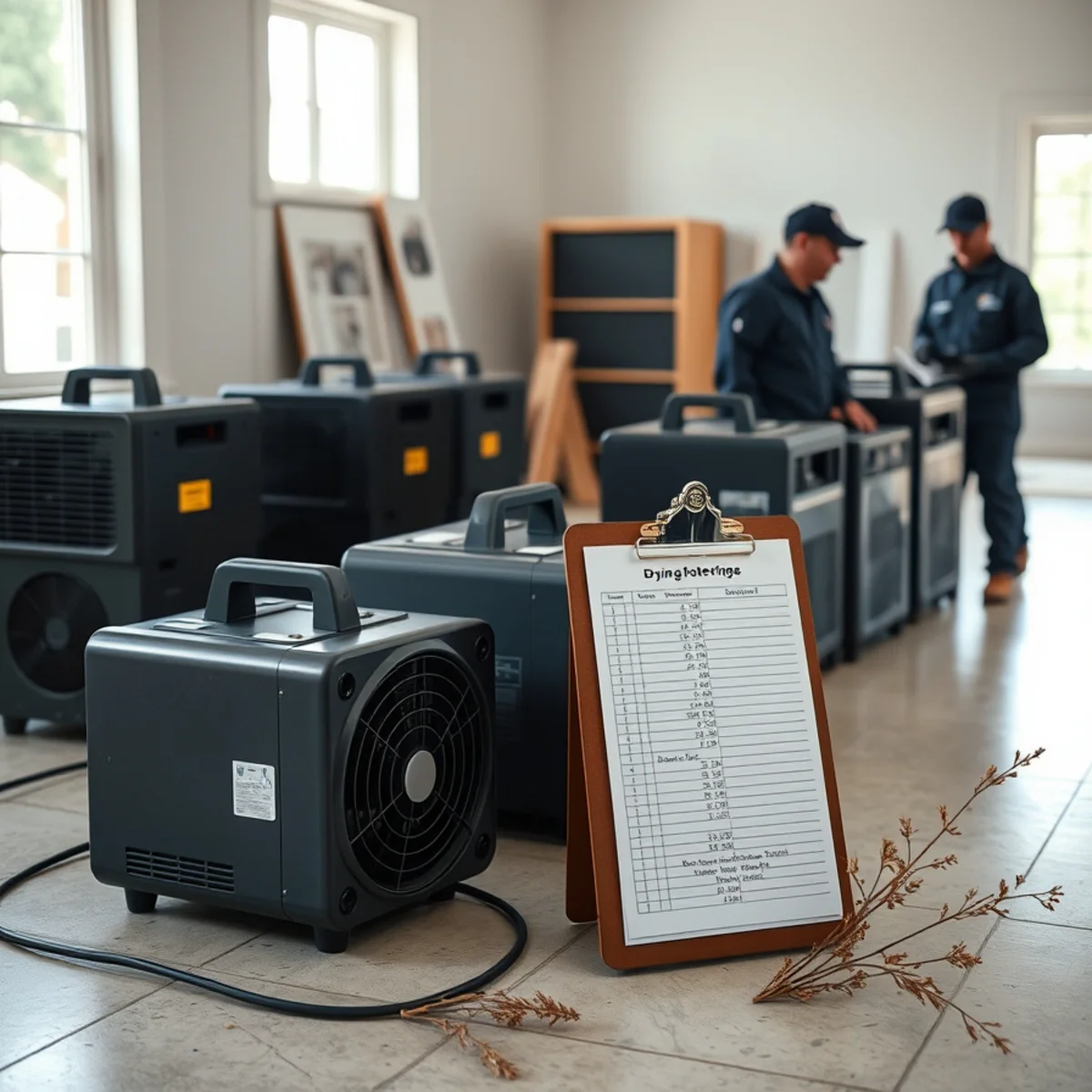 Equipment days driving the cost of structural drying