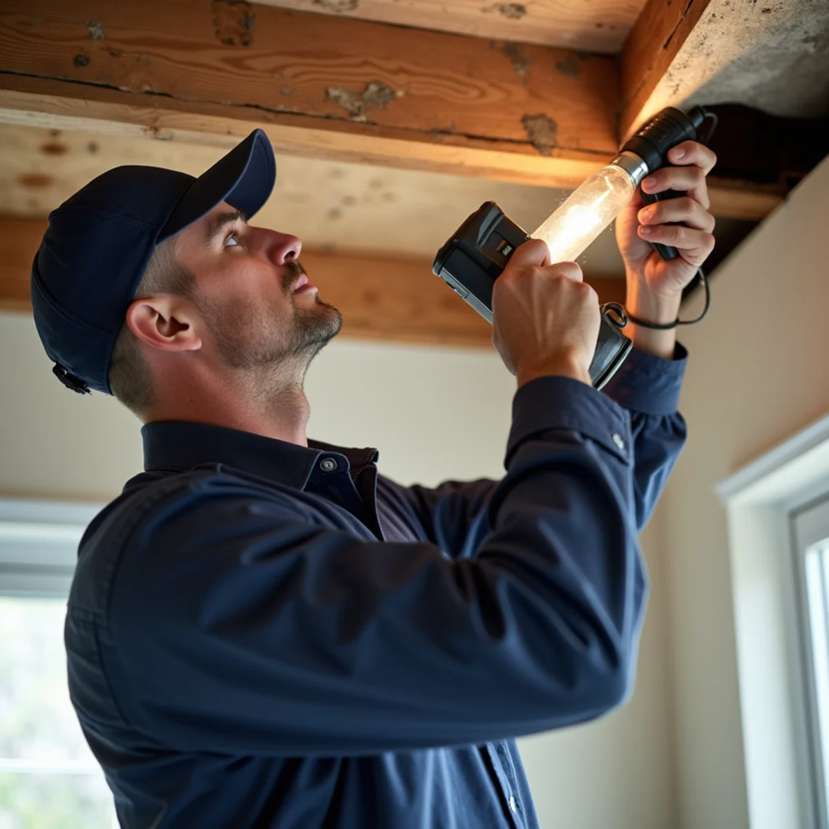 Tracing the true source above a stained ceiling
