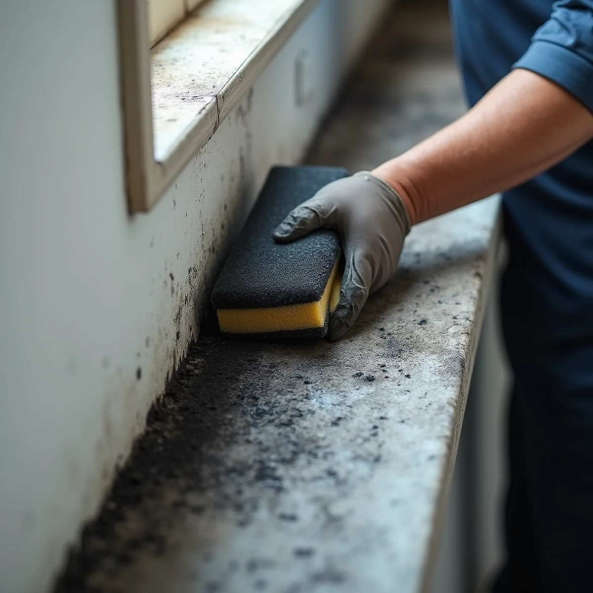 Chemical sponge test wipe revealing soot residue