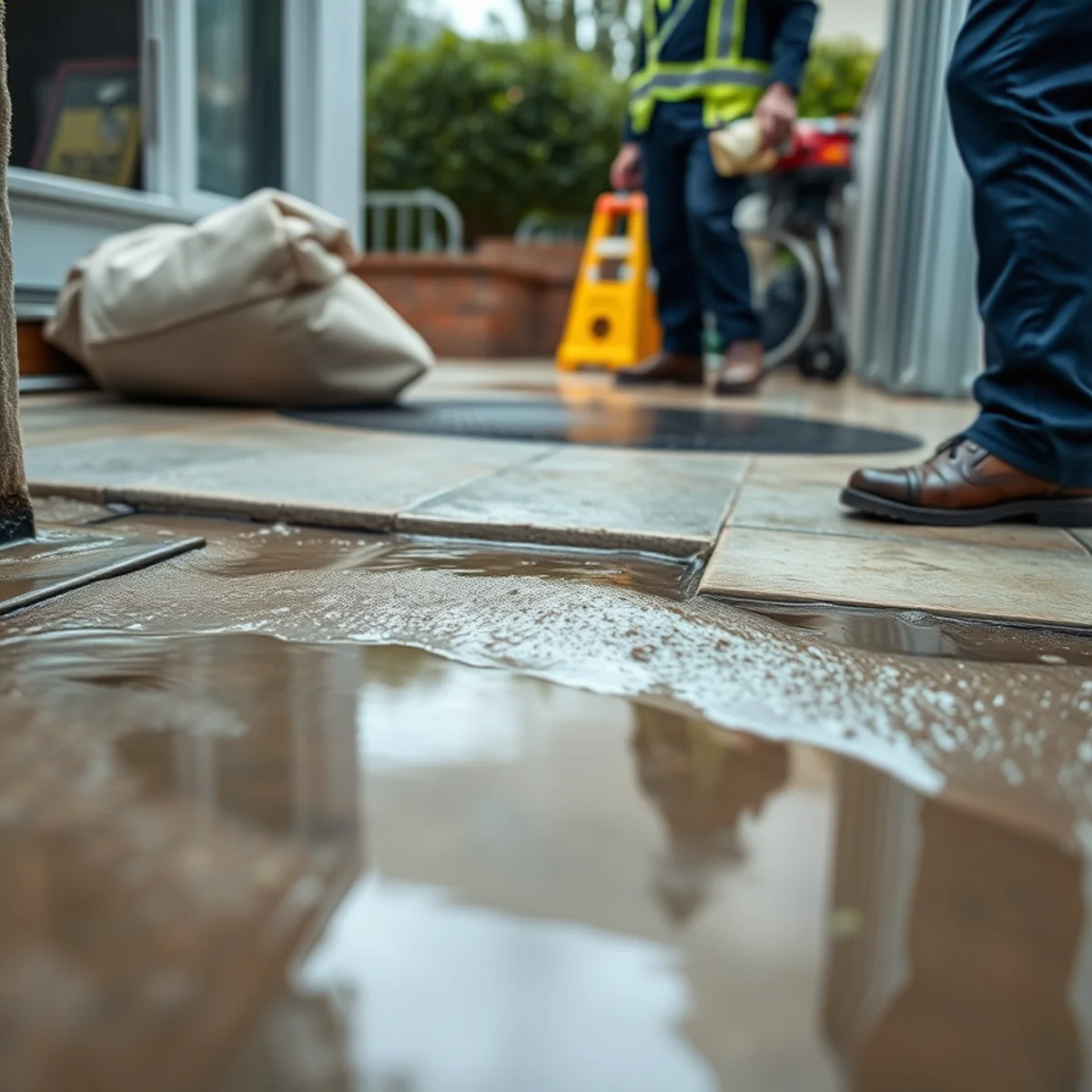 Storm water reaching a threshold at an East Fullerton, CA home