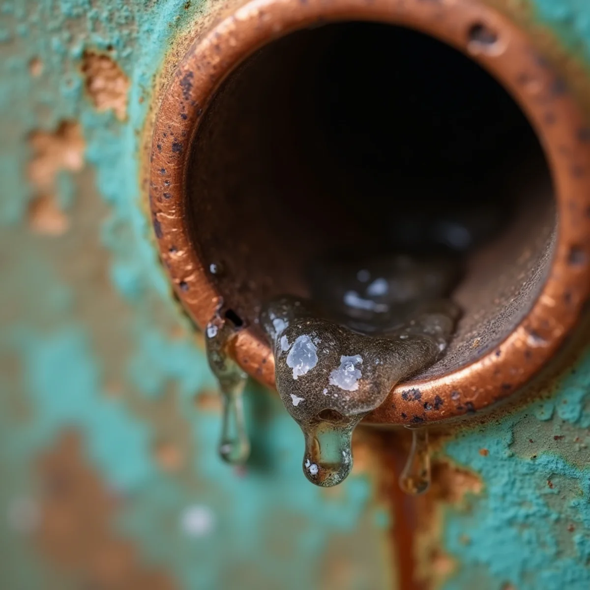 Pinhole leak in original copper pipe near Gilbert Park