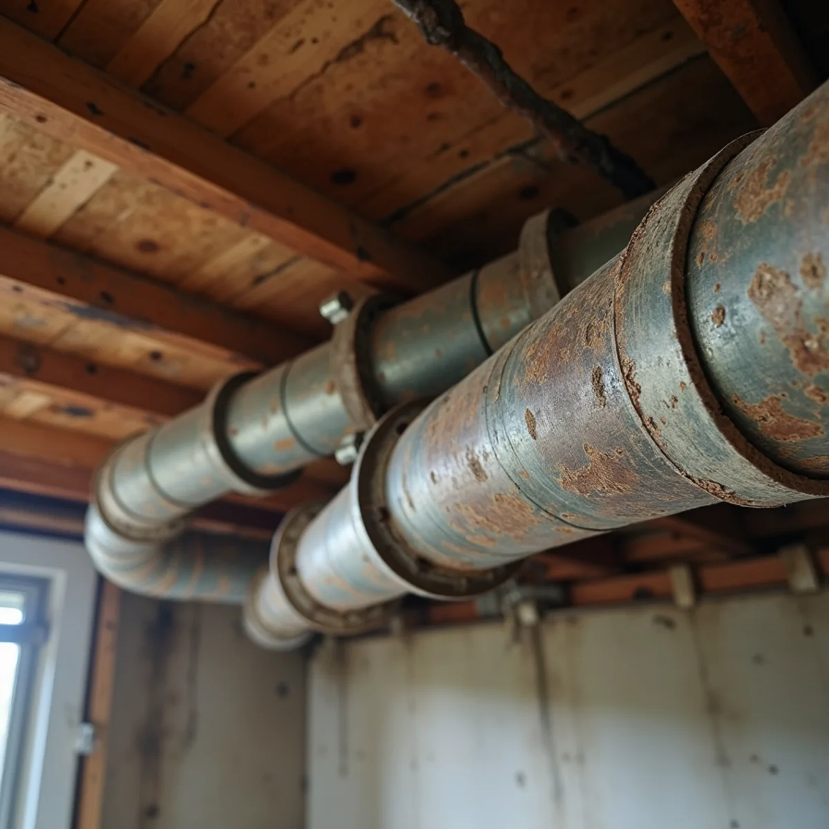 End-of-life supply pipe run exposed on Magnolia Avenue