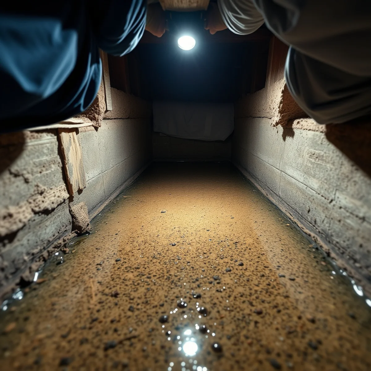 Standing water discovered in the crawl space of a North Fullerton home