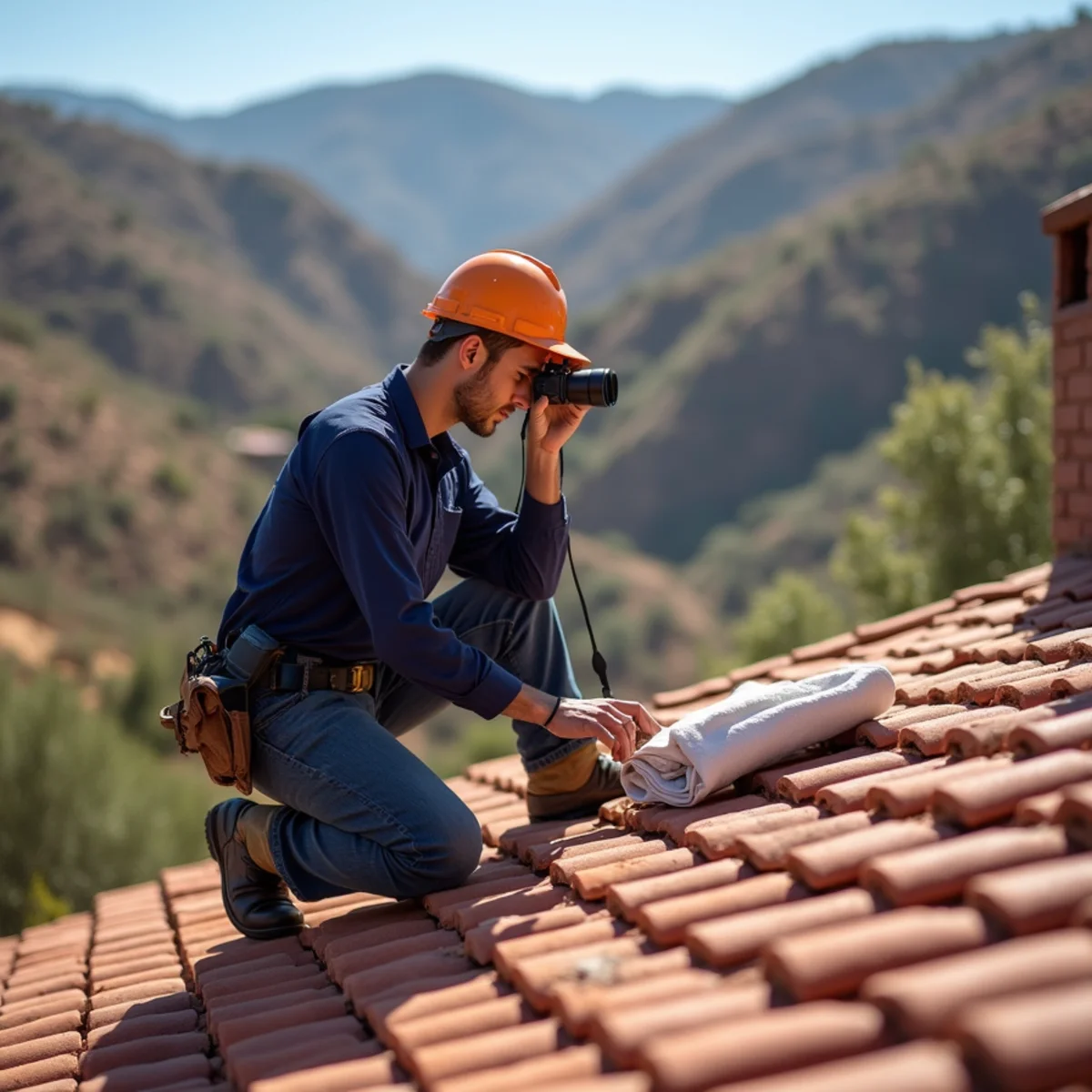 Roof and flashing check at an Anaheim Hills canyon estate