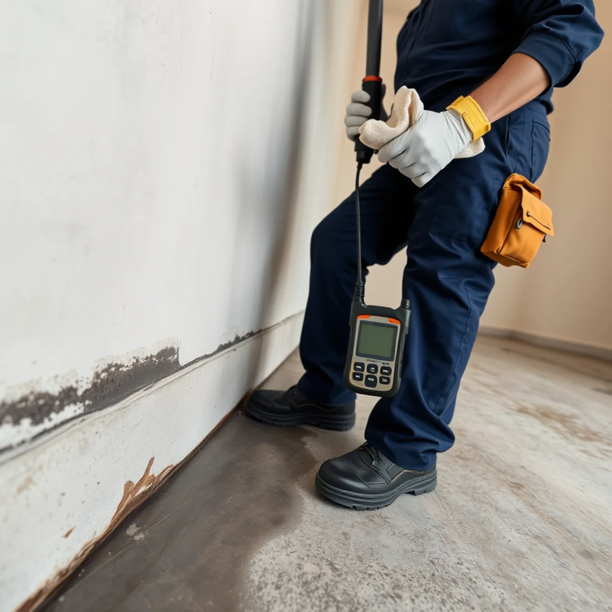 Moisture wicking into the shared garage wall of a La Palma, CA home