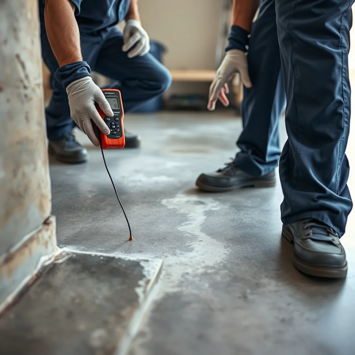 Hydrostatic moisture at the slab edge in a Huntington Beach, CA home