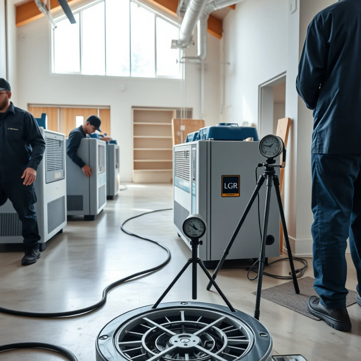 Extra dehumidification handling coastal humidity on a Long Beach, CA job