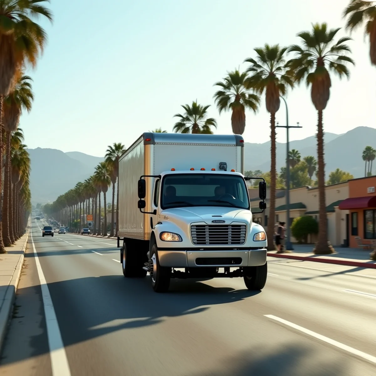 Restoration truck on a north Orange County arterial route