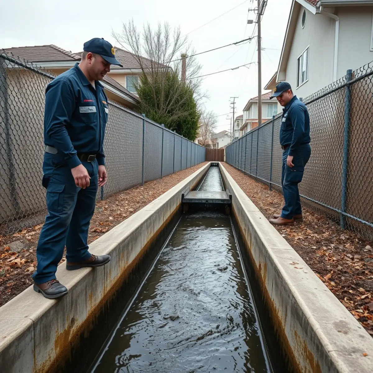Coyote Creek flood control channel protecting north Fullerton from flash flooding