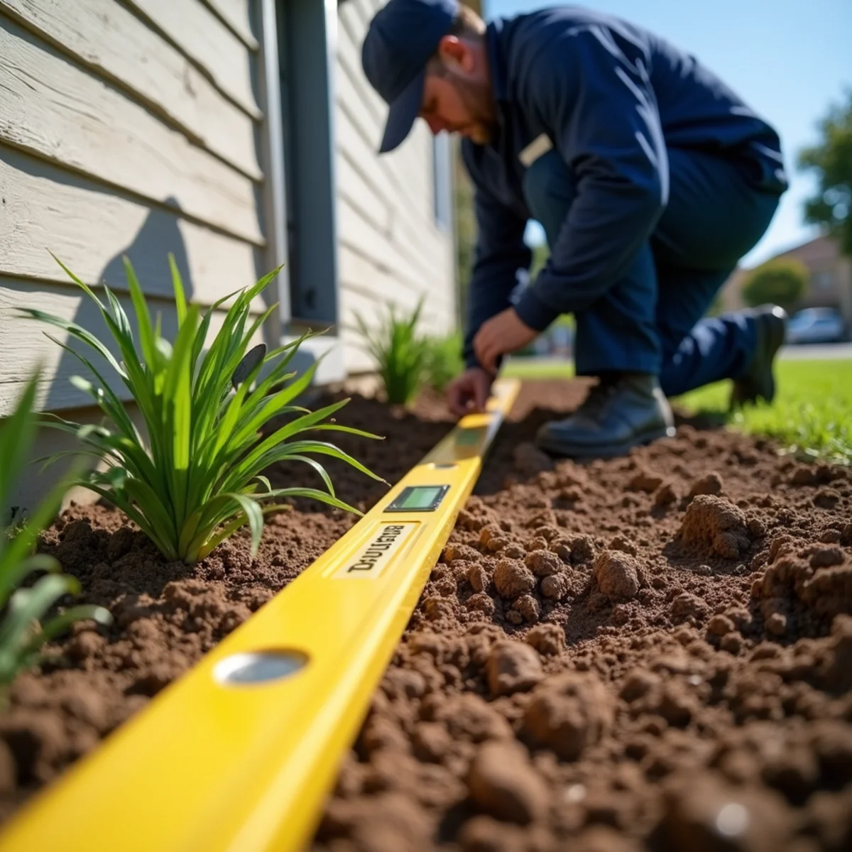 Checking grade fall at a Rowland Heights property