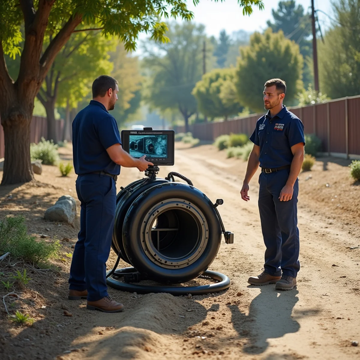 Sewer camera inspection on a Bryant Ranch estate lot