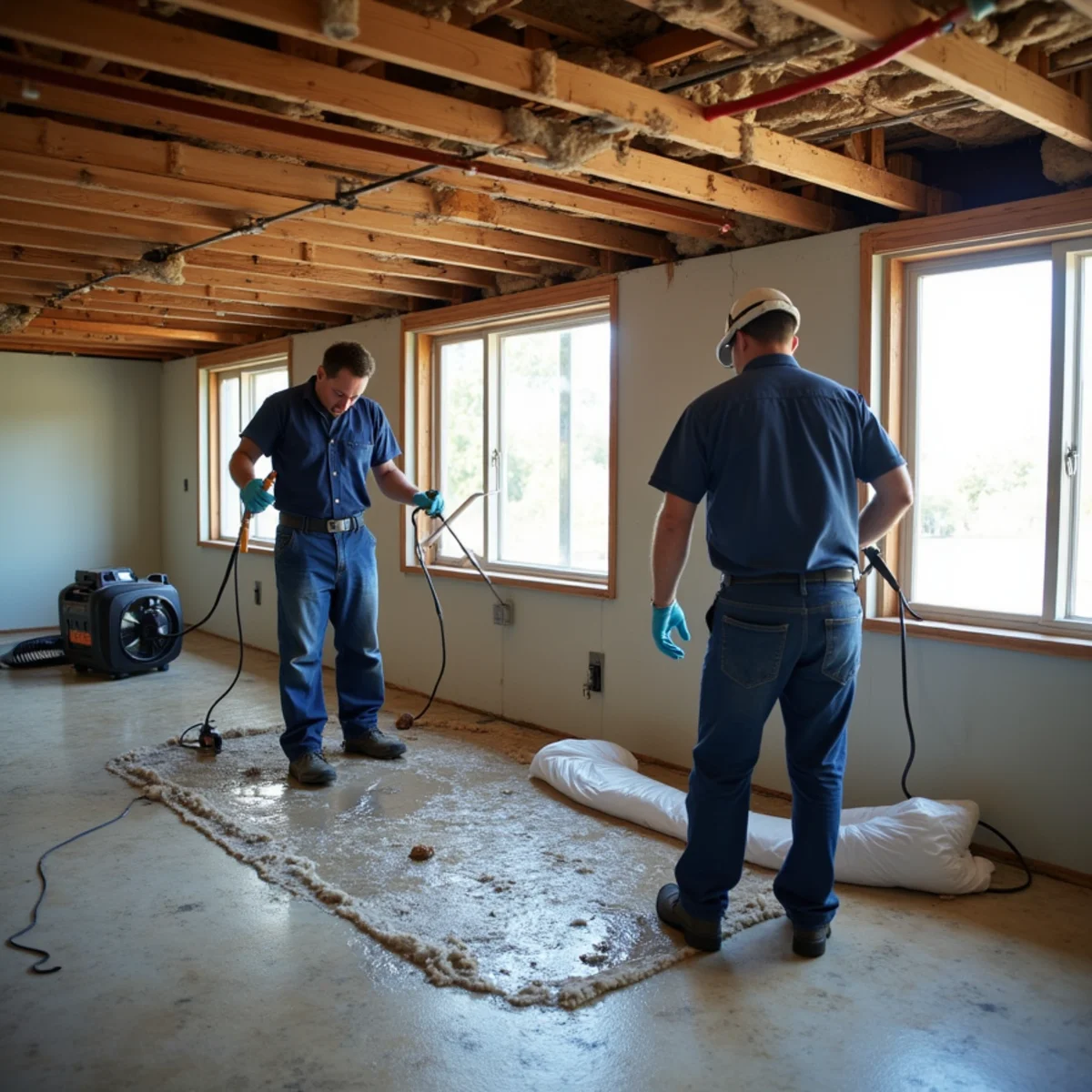 Ceiling flood cut in a 1980s Yorba Linda tract home